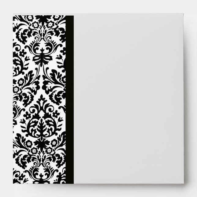 ART NOUVEAU DAMASK ,black and white Envelope (Front)
