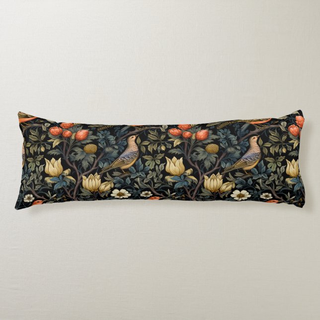 Art nouveau,Damask pattern,Organic,Curved lines Body Pillow (Front)
