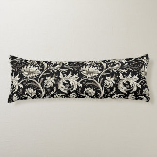 Art nouveau,Damask pattern,Organic,Curved lines Body Pillow