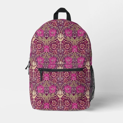 Art Nouveau Damask Plum Beige and Deep Purple Printed Backpack