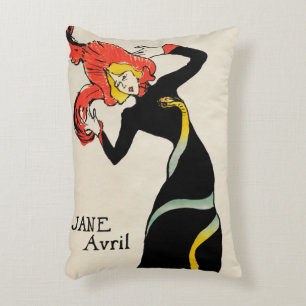 Art Nouveau Dancer Jane Avril by Toulouse Lautrec Accent Pillow