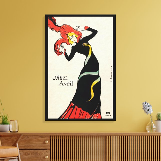 Art Nouveau Dancer Jane Avril by Toulouse Lautrec Canvas Print (Insitu(LivingRoom))