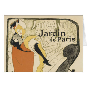 Art Nouveau Dancer Jane Avril by Toulouse Lautrec Cards