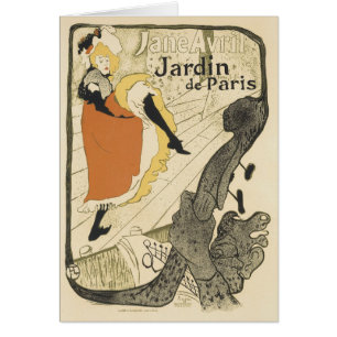 Art Nouveau Dancer Jane Avril by Toulouse Lautrec Cards