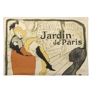 Art Nouveau Dancer Jane Avril by Toulouse Lautrec Cloth Placemat