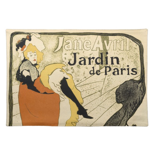 Art Nouveau Dancer Jane Avril by Toulouse Lautrec Cloth Placemat (Front)