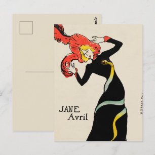 Art Nouveau Dancer Jane Avril by Toulouse Lautrec Postcard