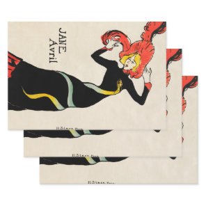 Art Nouveau Dancer Jane Avril by Toulouse Lautrec Wrapping Paper Sheets