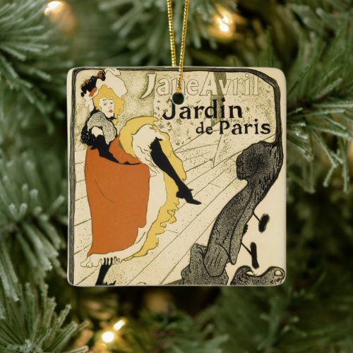 Art Nouveau Dancer Jane Avril Toulouse Lautrec Ceramic Ornament