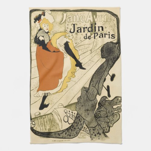 Art Nouveau Dancer Jane Avril Toulouse Lautrec Kitchen Towel