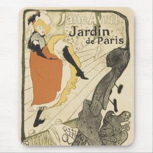 Art Nouveau Dancer Jane Avril, Toulouse Lautrec Mouse Pad