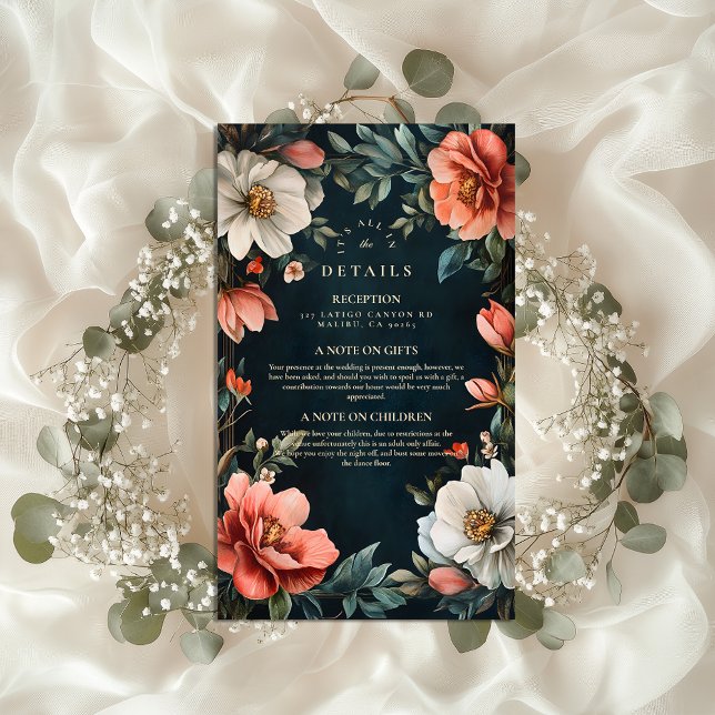 Art Nouveau Dark Florals Enclosure Card (Creator Uploaded)