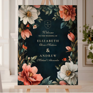 Art Nouveau Dark Florals Foam Board