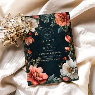 Art Nouveau Dark Florals Save The Date