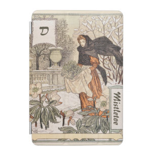 Art Nouveau December Winter Garden Illustration iPad Mini Cover
