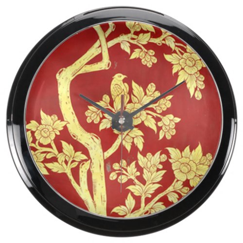 art nouveau,deco,asian,gold,red,vintage,rustic,flo fish tank clocks