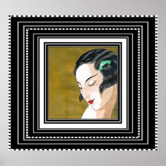 Art Nouveau Deco Elegant Lady Vintage Poster