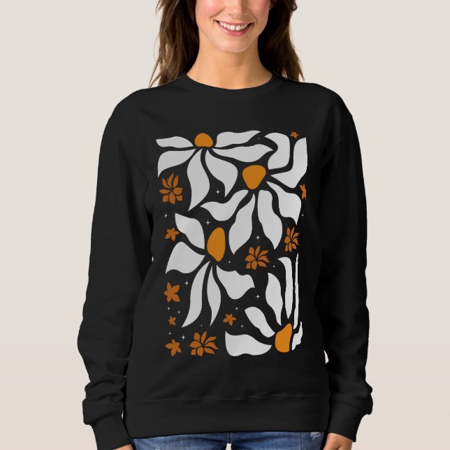 Art Nouveau Deco Flowers Boho Wildflowers Floral  Sweatshirt (Front)