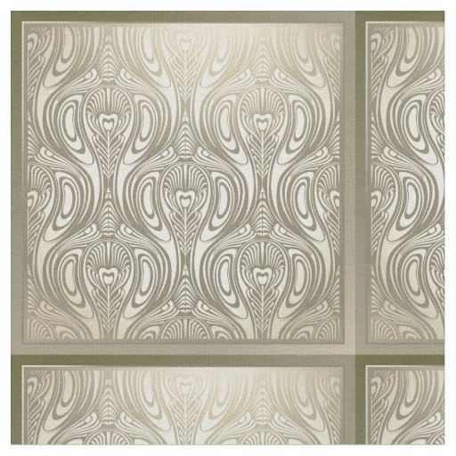 Art nouveau,deco,gold,white,floral,vintage,floral, fabric | Zazzle.com