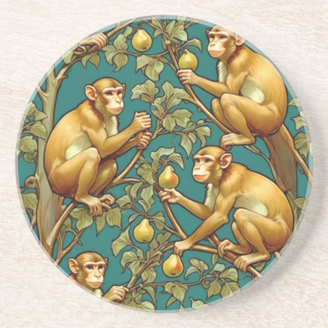 Art Nouveau Decorative Ceramic Tile Coaster (Front)
