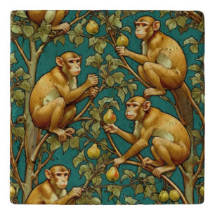 Art Nouveau Decorative Ceramic Tile Trivet