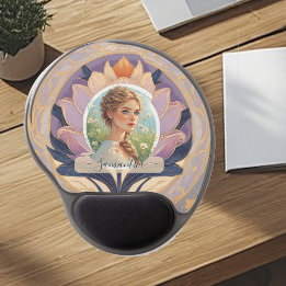 Art Nouveau Decorative Floral Photo Gel Mouse Pad