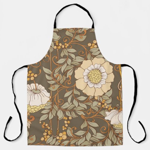 Art Nouveau Decorative Floral Vintage Apron