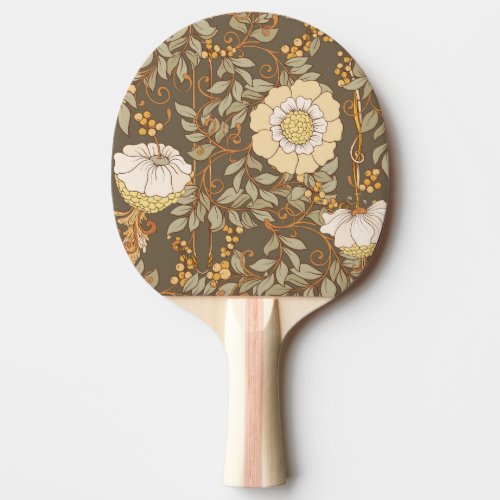 Art Nouveau Decorative Floral Vintage Ping Pong Paddle