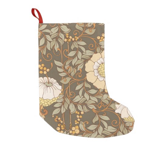 Art Nouveau Decorative Floral Vintage Small Christmas Stocking