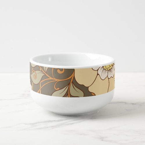 Art Nouveau Decorative Floral Vintage Soup Mug