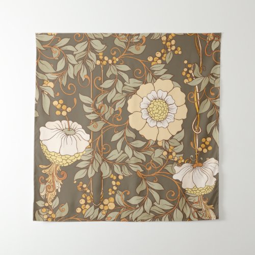 Art Nouveau Decorative Floral Vintage Tapestry