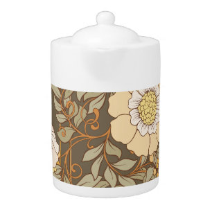 Art Nouveau: Decorative Floral Vintage. Teapot