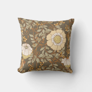 Art Nouveau: Decorative Floral Vintage. Throw Pillow