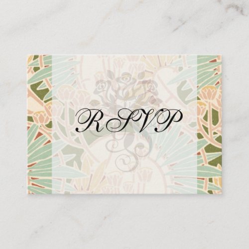 art nouveau decorative foliage floral business cards
