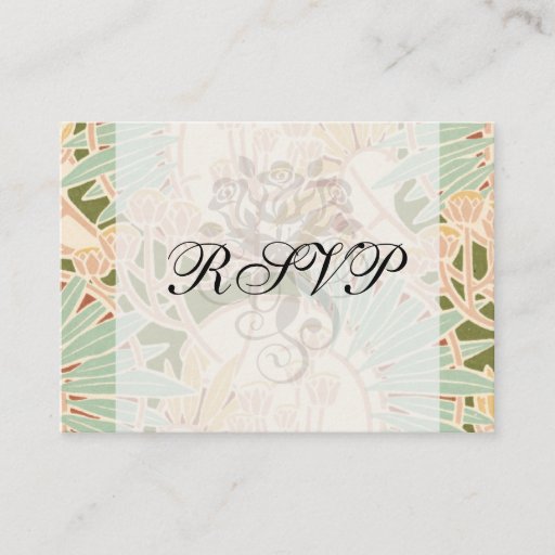 Customizable art nouveau decorative foliage floral business cards