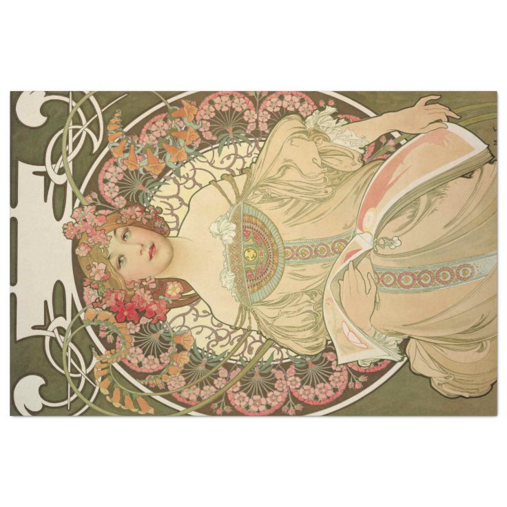 Art Nouveau Decoupage Paper Zazzle