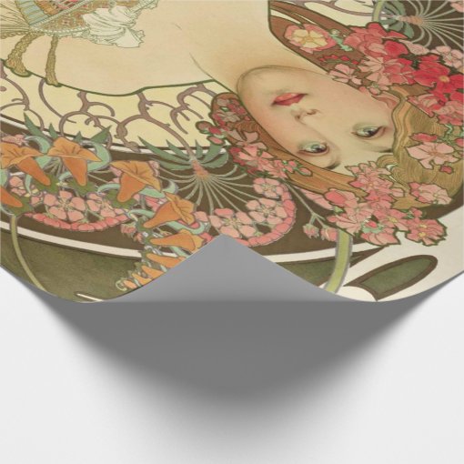 Art Nouveau Decoupage Poster Wrapping Paper Zazzle