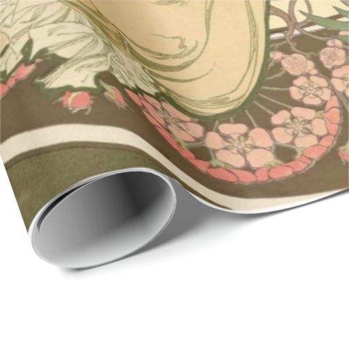 Art Nouveau Decoupage Poster Wrapping Paper Zazzle