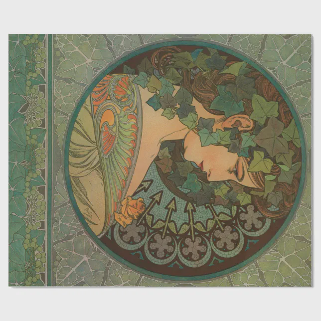 Art Nouveau Decoupage Poster Wrapping Paper Zazzle