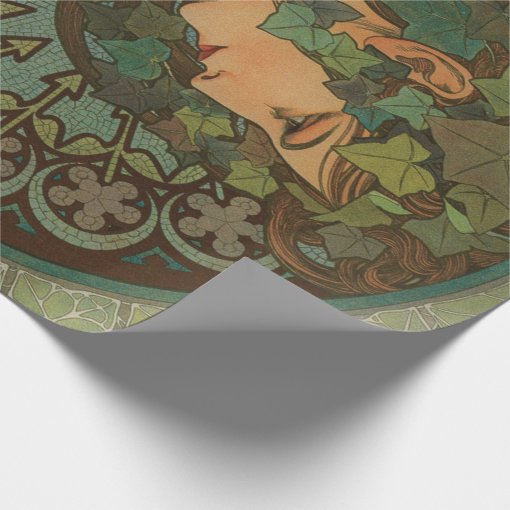 Art Nouveau Decoupage Poster Wrapping Paper Zazzle