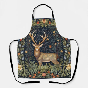 Art nouveau deer in the garden apron