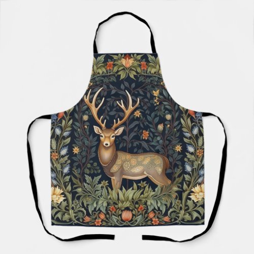 Art nouveau deer in the garden apron