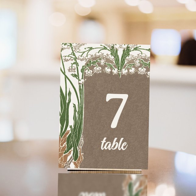 Art Nouveau Delicate Snowdrops Table Number (Creator Uploaded)
