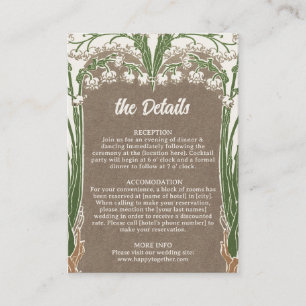 Art Nouveau Delicate Snowdrops Wedding Details Enclosure Card