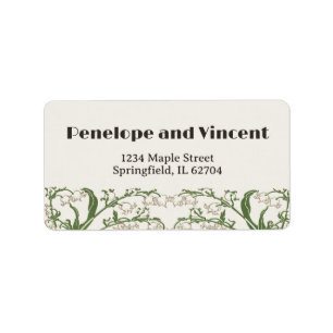 Art Nouveau Delicate Snowdrops Wedding Label