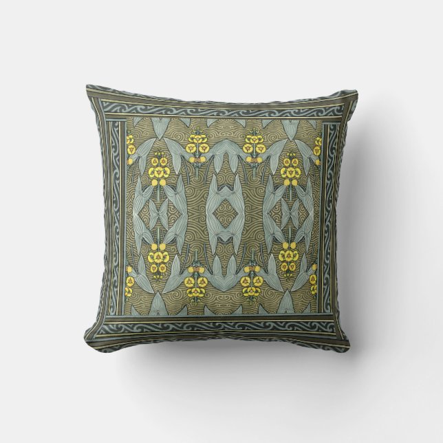 Art Nouveau Design Border Throw  Pillow (Front)