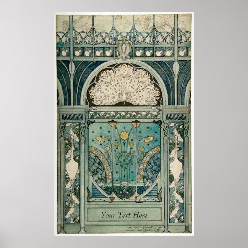 Art Nouveau Design by mile Hutr c1896 Poster