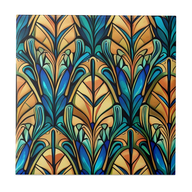 Art Nouveau design Ceramic Tile (Front)