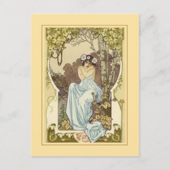 Art Nouveau Design Greeting Card. Postcard by Vintagearian at Zazzle