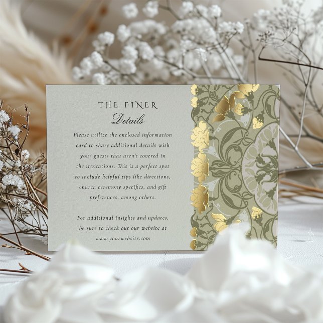 Art Nouveau Details Card Wedding Warm Earth Tones (Creator Uploaded)